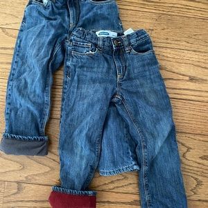 2 pairs old navy fleece lined jeans